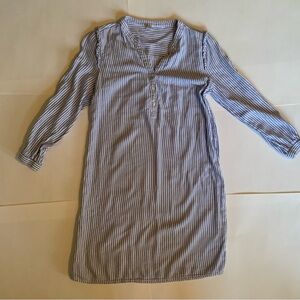 Women’s‎ XS Light Weight  Blue & White Striped Above Knee 3/4 Sleeve Dress Cute